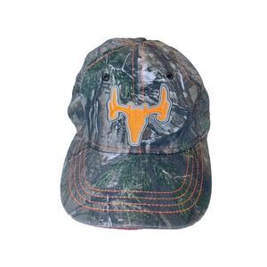Deer Head Camo Mens Hat Adjustable Strapback Cap Academy Ltd Blaze‎ Orange